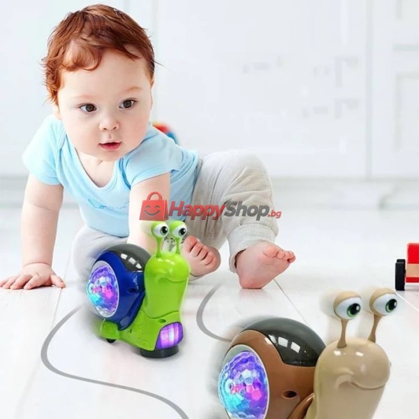 Интерактивна играчка Охлюв със звуци и светлини Gear Snail